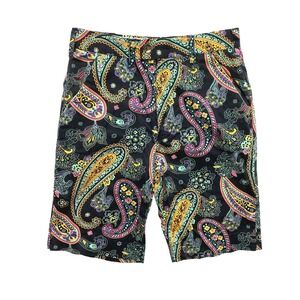 Loudmouth Golf Paisley Shorts Mens Size 28 Black Multicolor Cotton Lycra Stretch